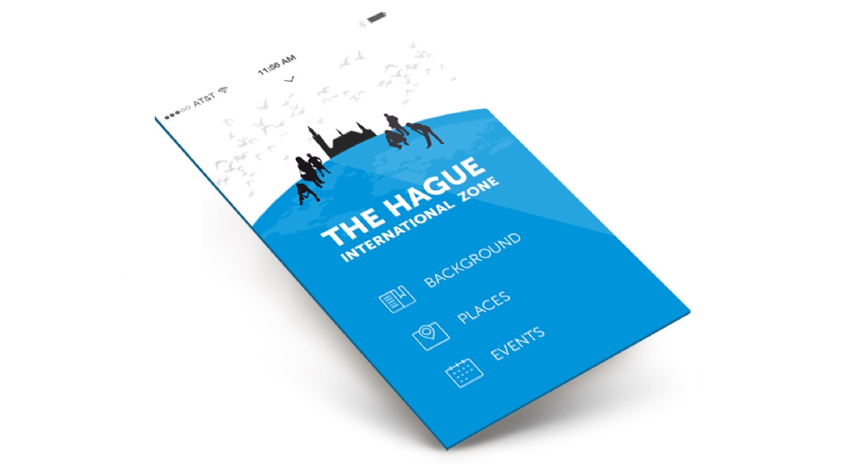 The Hague International Zone app start screen