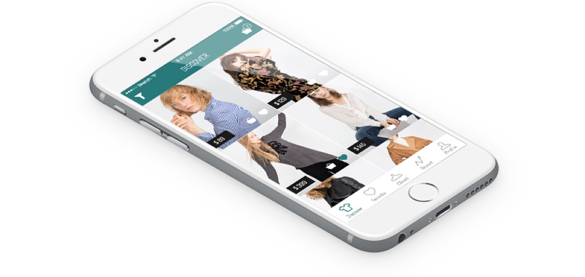 Smart wardrobe app showing a discover feed